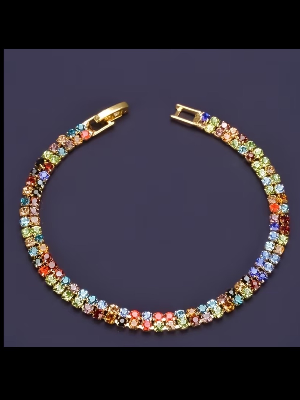 Multicolor Crystal Tennis Bracelet - Women Jewelry